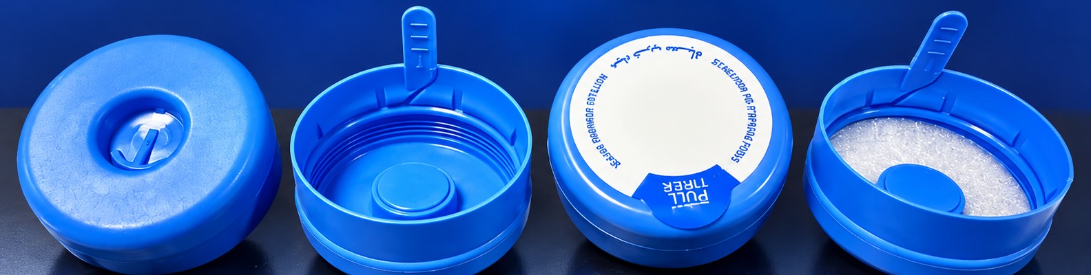Blue cap shown from multiple angles
